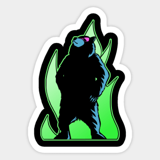 A posing bear Sticker